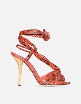 105mm Python-Effect Sandals