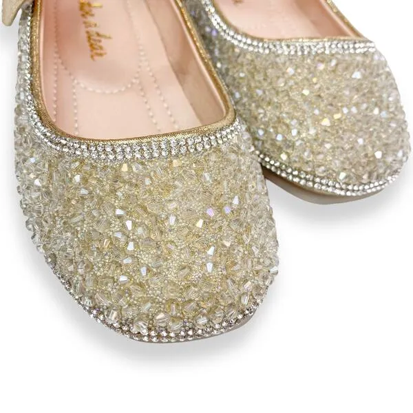 Bead Stone Flat Shoes - Lt. Gold