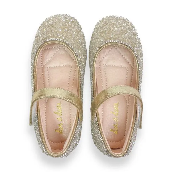 Bead Stone Flat Shoes - Lt. Gold