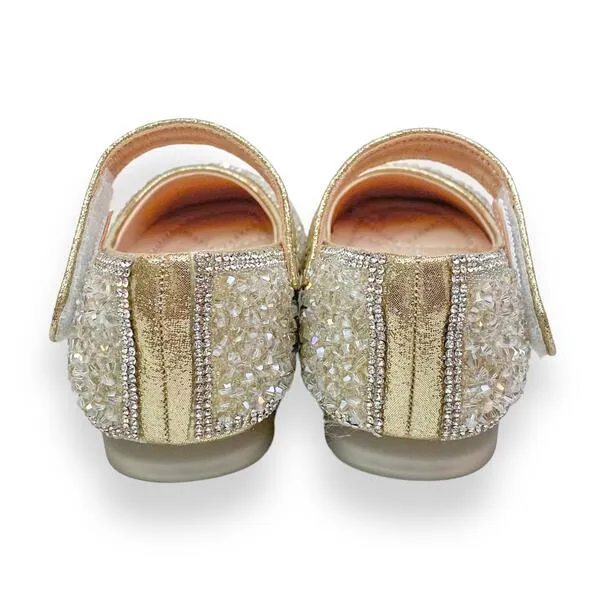 Bead Stone Flat Shoes - Lt. Gold