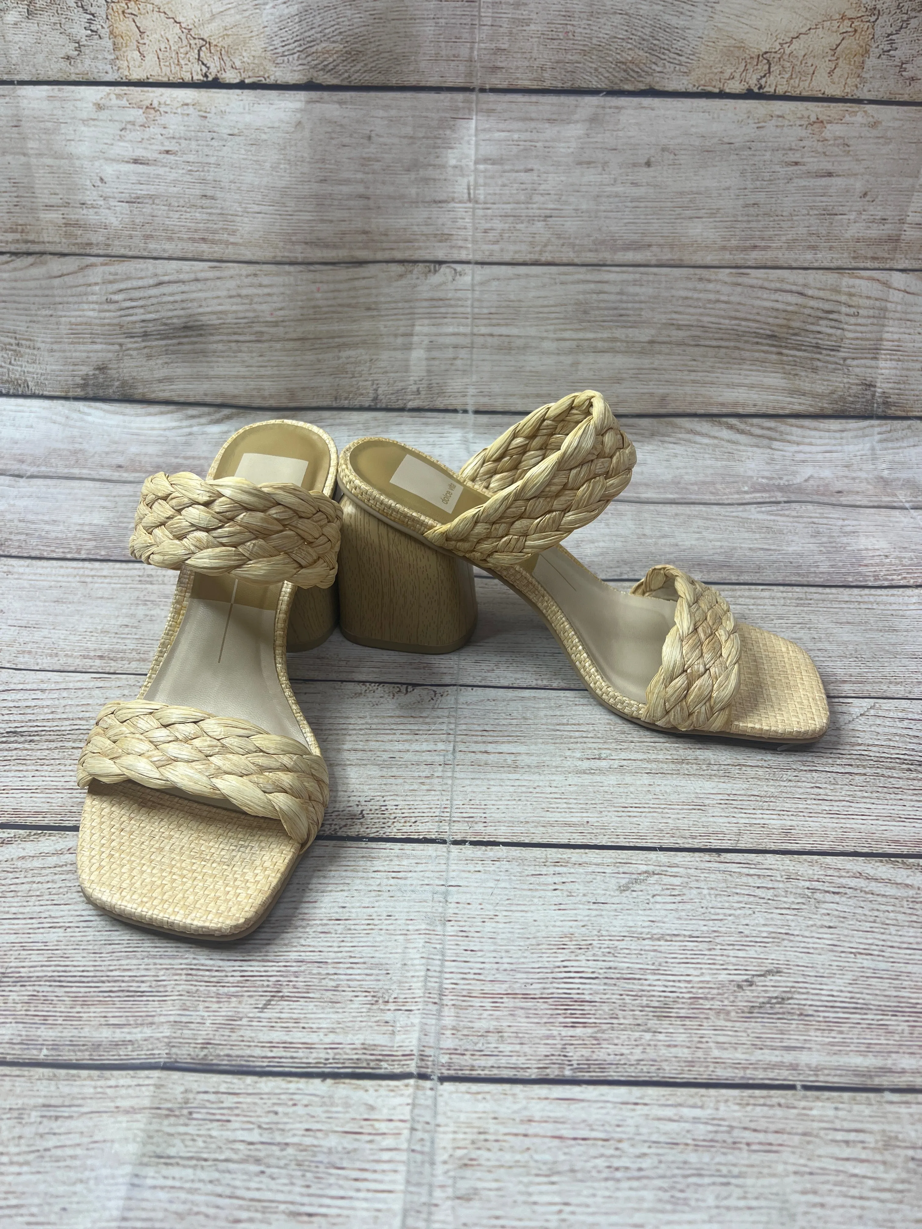 Beige Sandals Heels Block Dolce Vita, Size 8