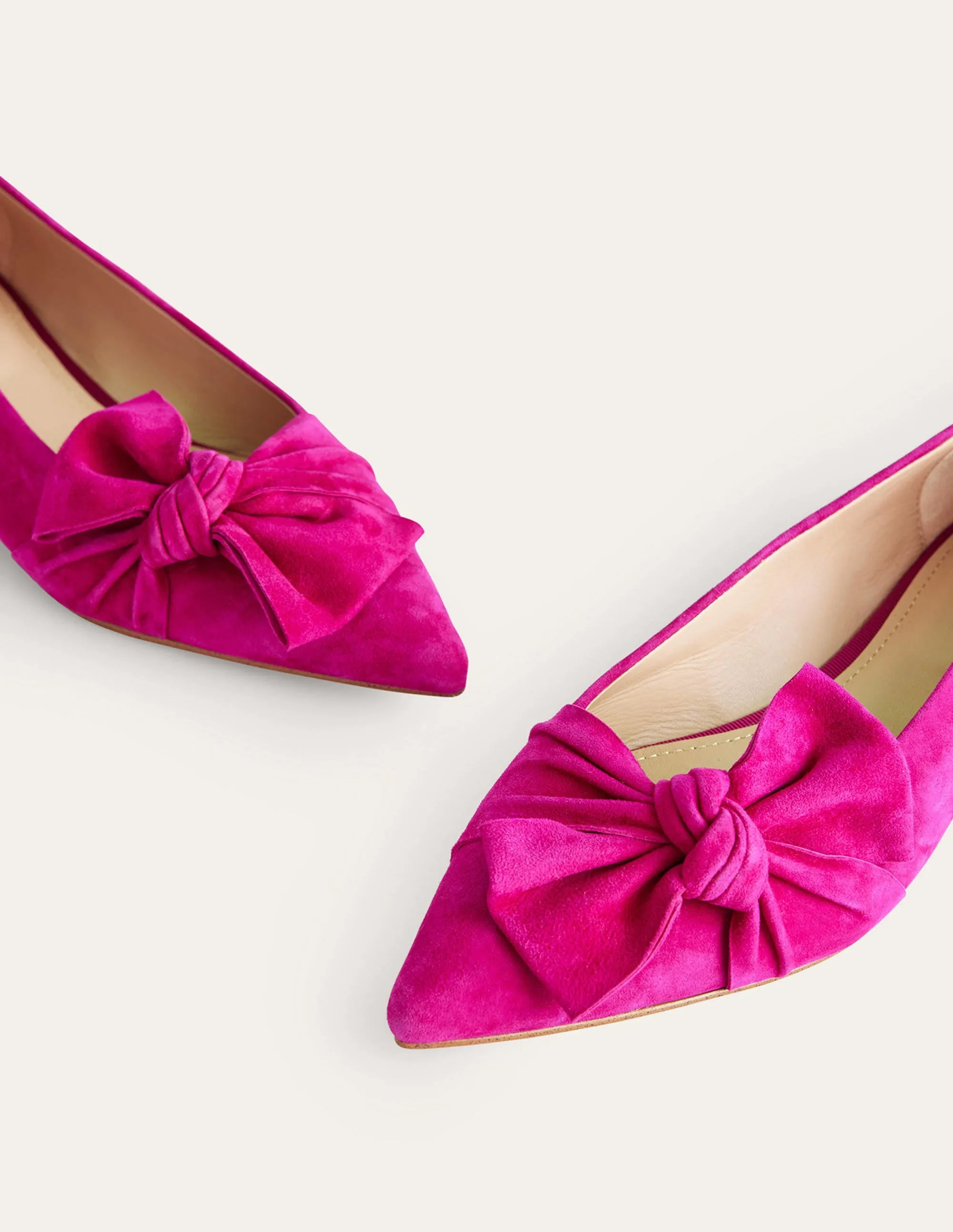 Bow Ballet Flats-Vibrant Plum Suede