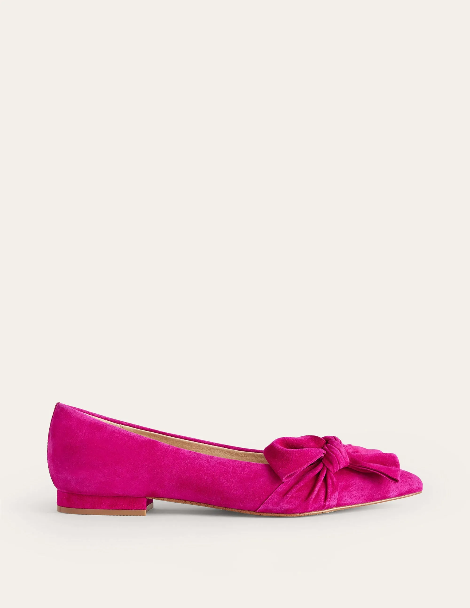 Bow Ballet Flats-Vibrant Plum Suede