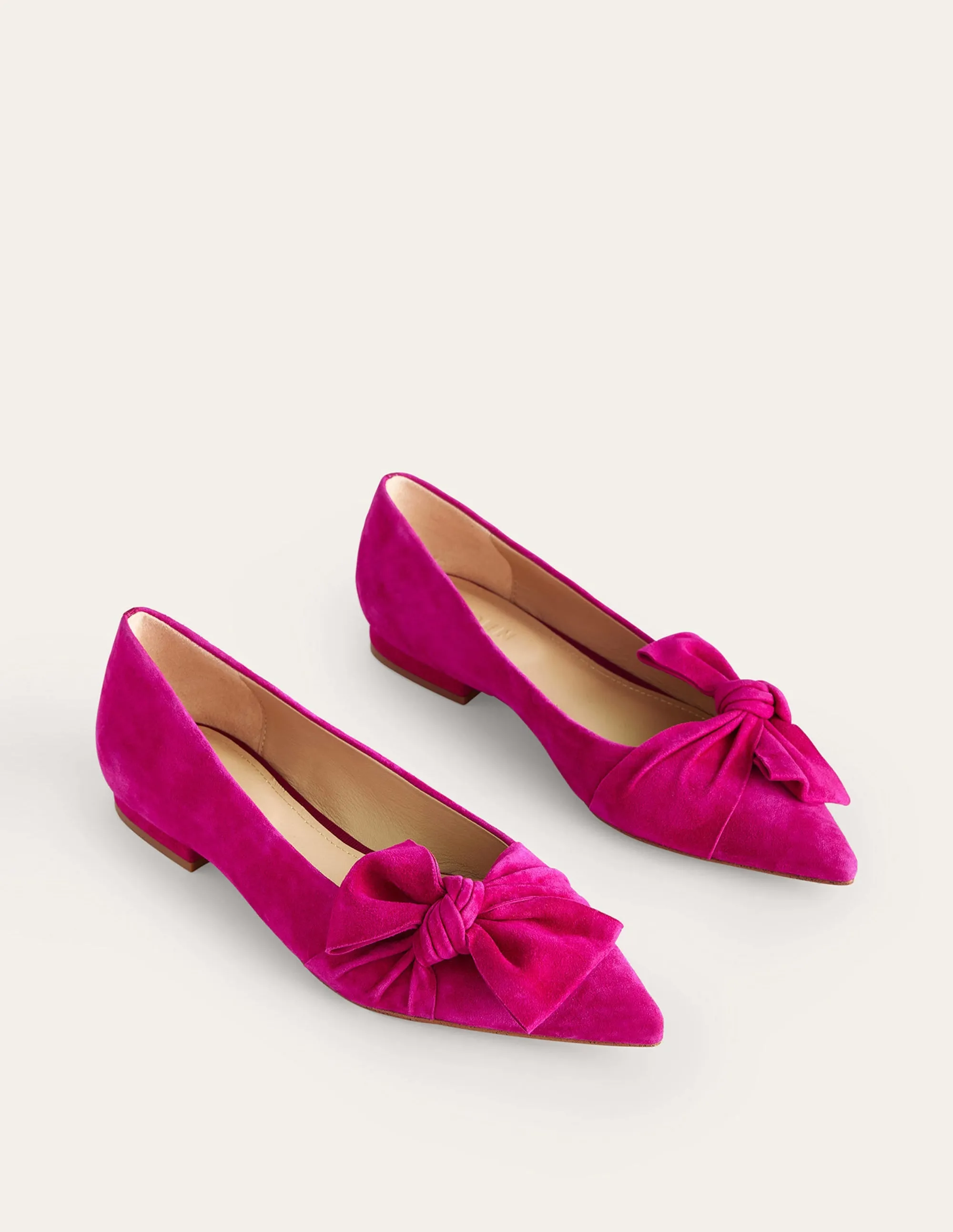 Bow Ballet Flats-Vibrant Plum Suede