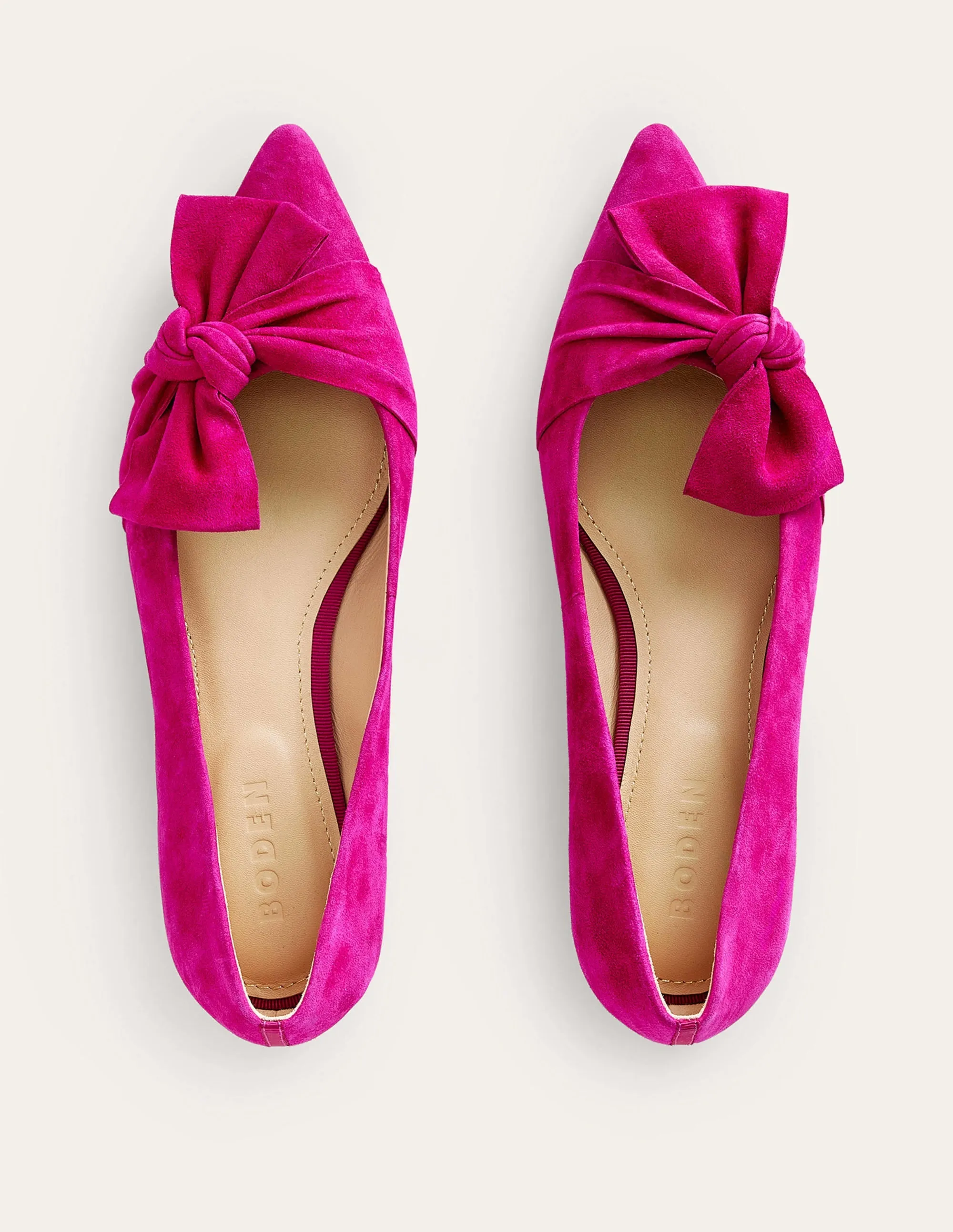 Bow Ballet Flats-Vibrant Plum Suede