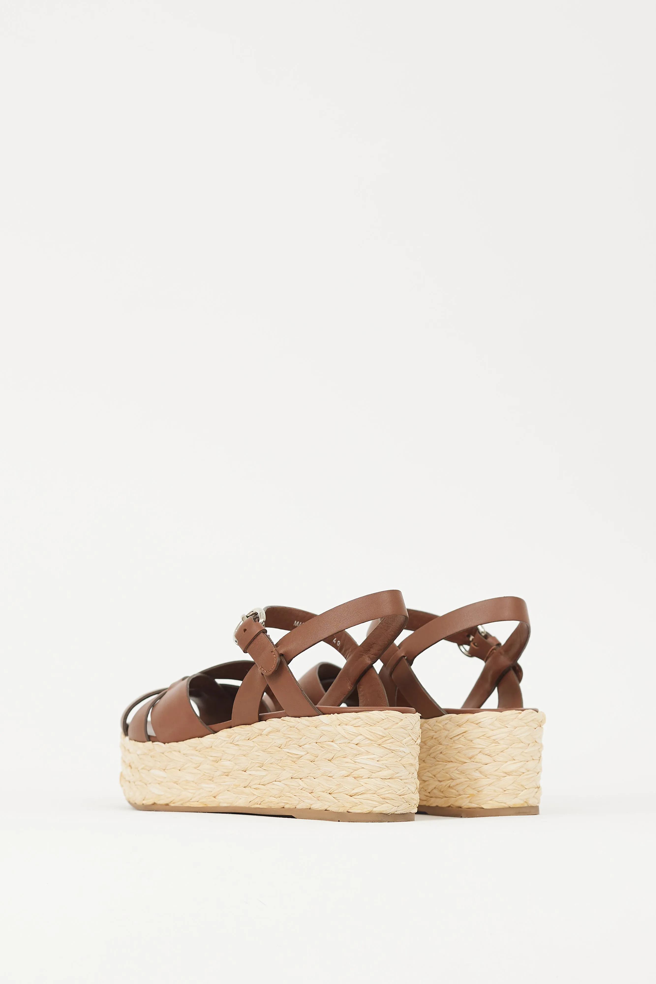 Brown & Beige Woven Flatform Sandal