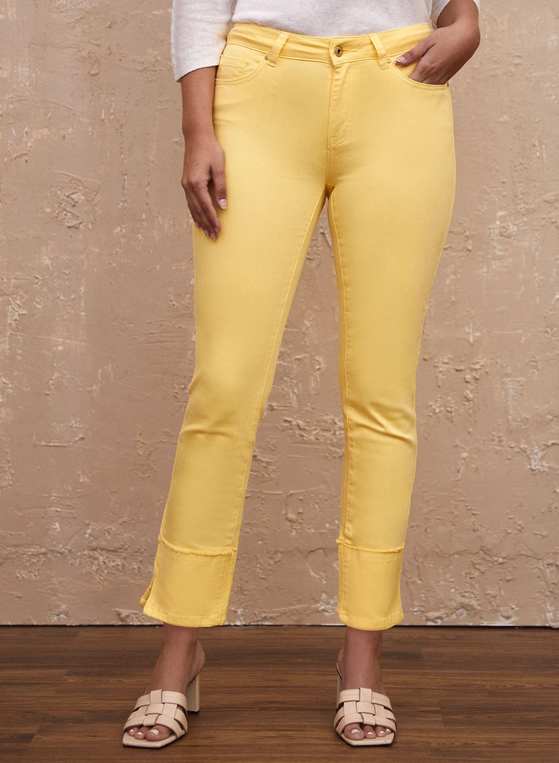 Charlie B - Flare Leg Cuff Detail Pants