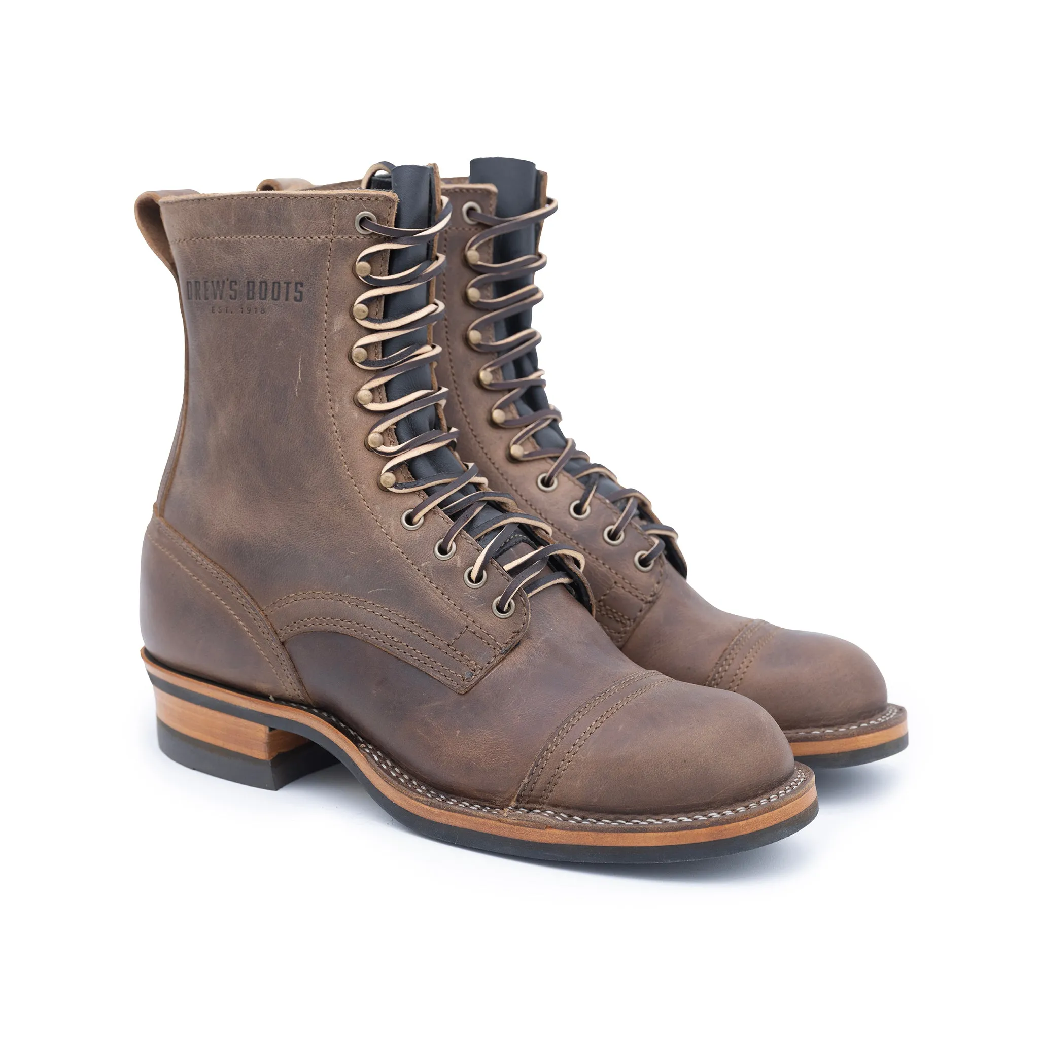 DREW'S 8-INCH WORK BOOT TOE CAP - ROWDY SMOOTH