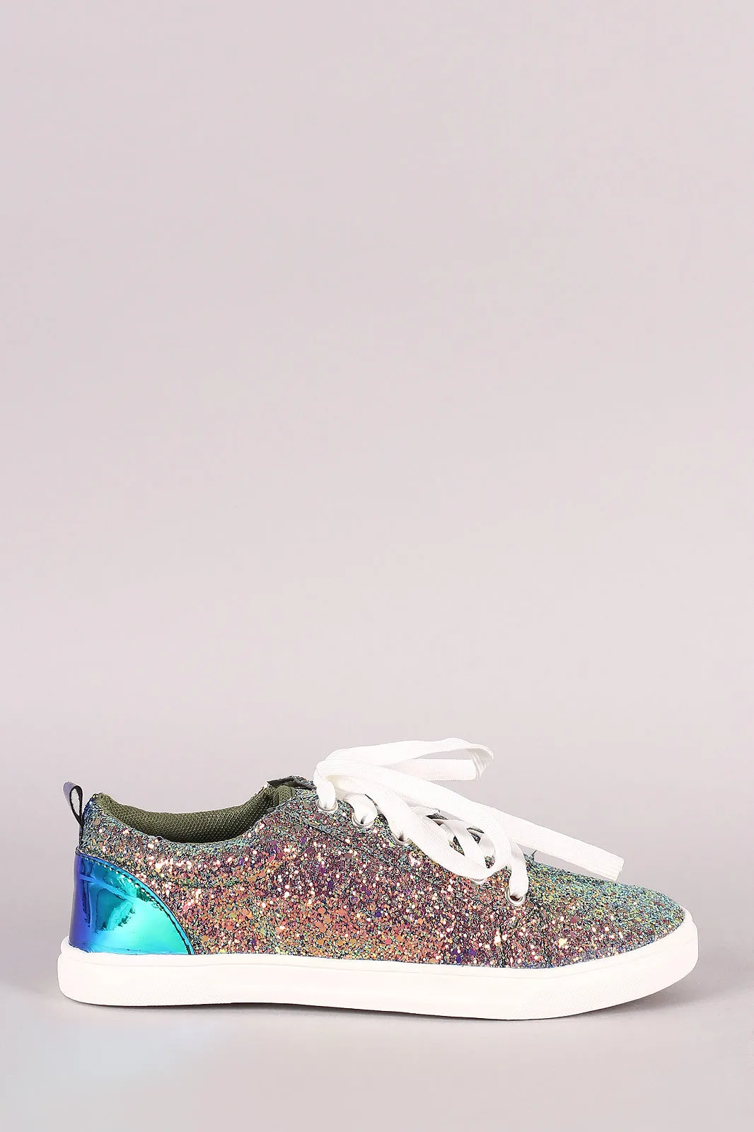 Encrusted Sparkling Glitter Lace Up Sneaker