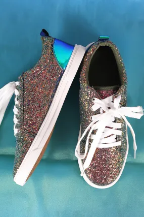 Encrusted Sparkling Glitter Lace Up Sneaker