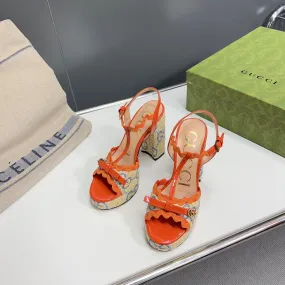 GG 105 HIGH HEEL SANDAL ORANGE STRAW