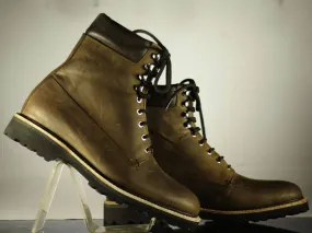 Handmade Men's Brown Leather Ankle Lace Up Boots, Men Designer Boots