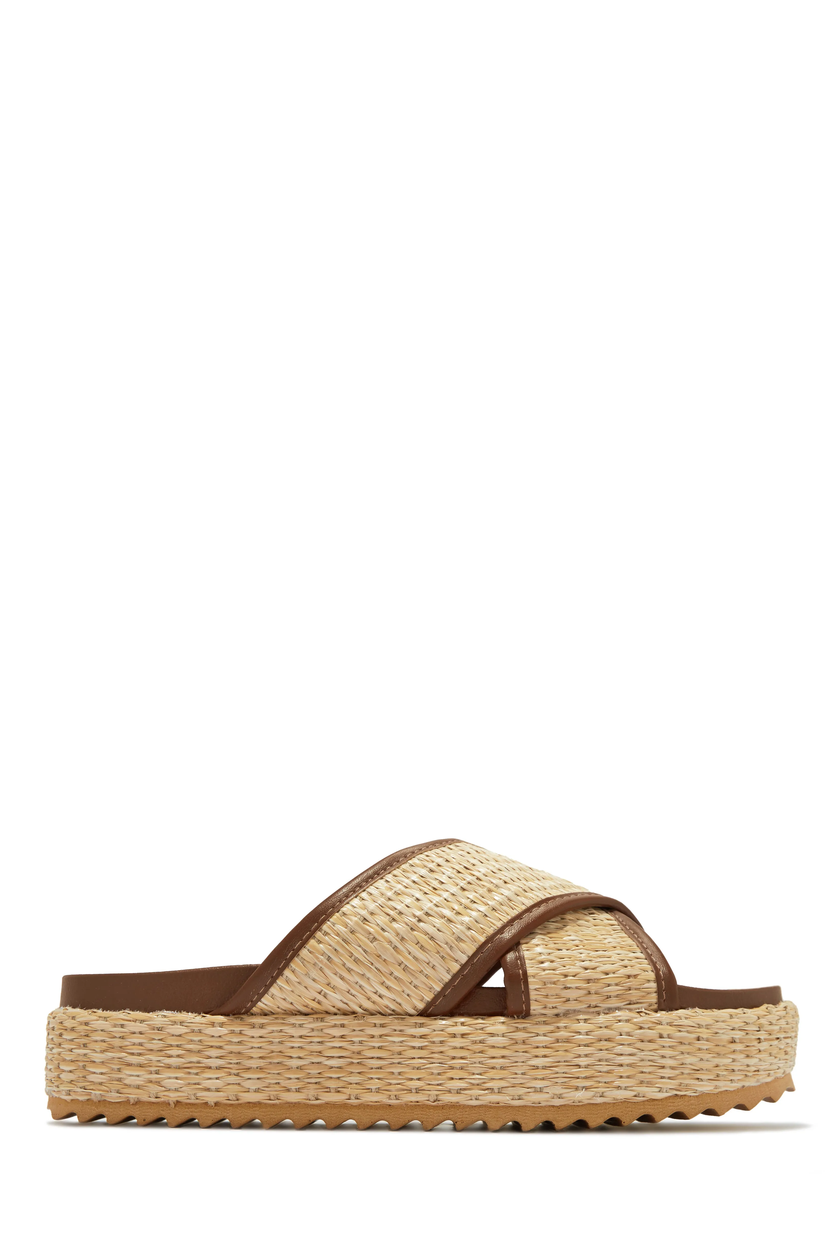 Holiday Sea Cross Front Platform Sandals - Natural