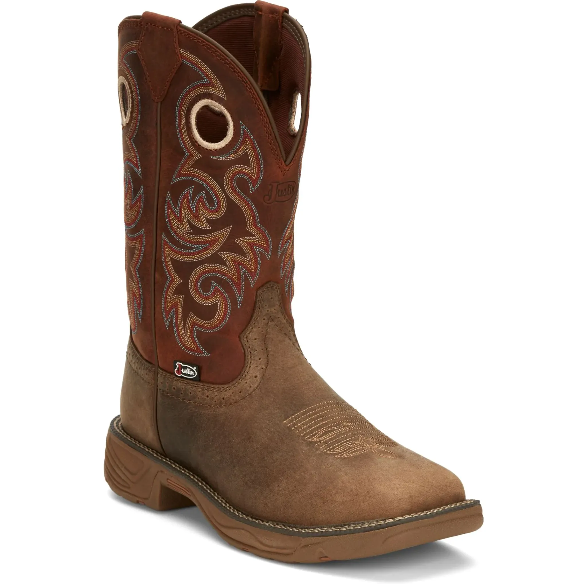 JUSTIN MEN'S RUSH WESTERN SQUARE TOE WESTERN BOOTS - SE7402