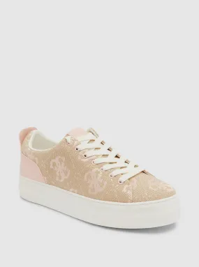 Light Pink Logo Low-Top Sneakers