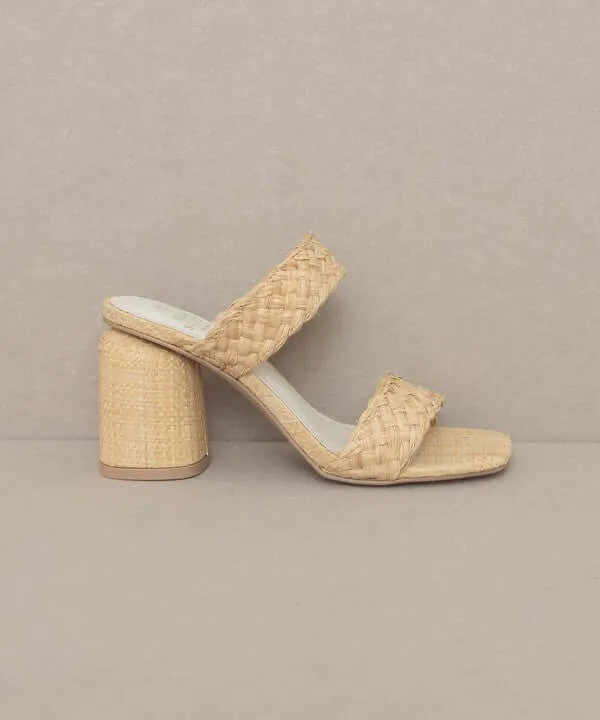 Oasis Society Kayla - Beige Raffia Sandals Heels