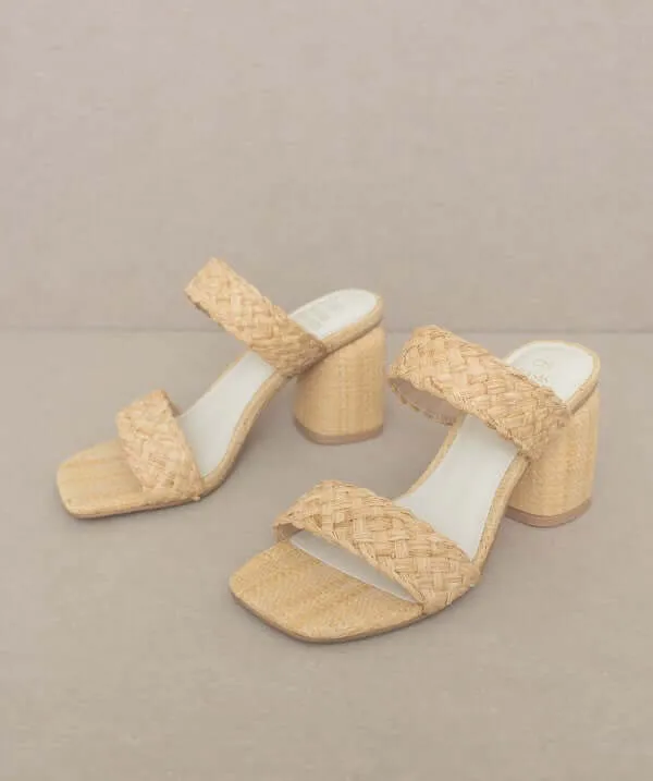 Oasis Society Kayla - Beige Raffia Sandals Heels