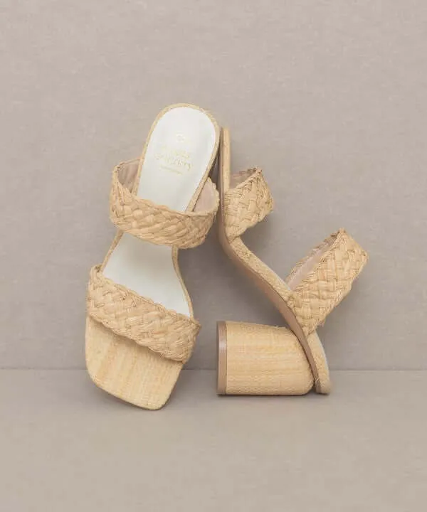 Oasis Society Kayla - Beige Raffia Sandals Heels