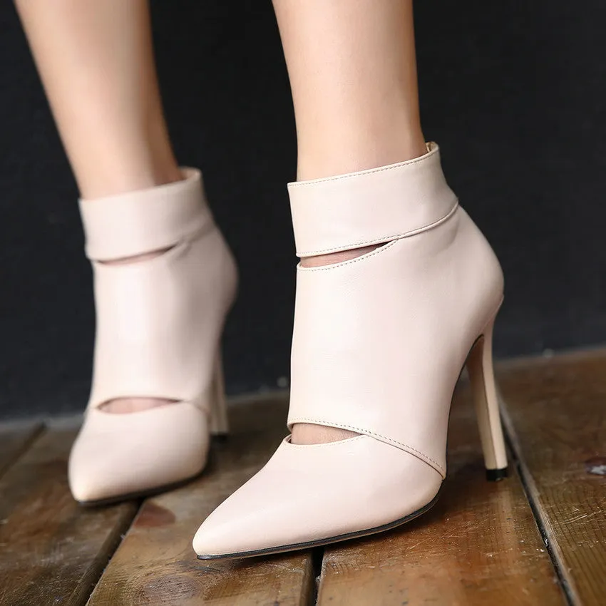 Pointed Toe Women's High Heels Ankle Boots