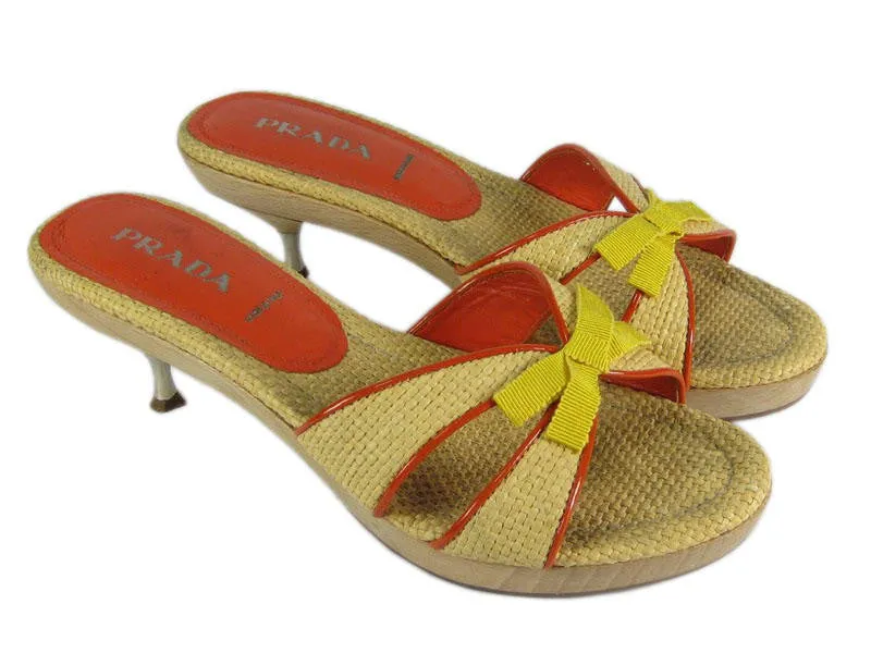 Prada Straw Sandals