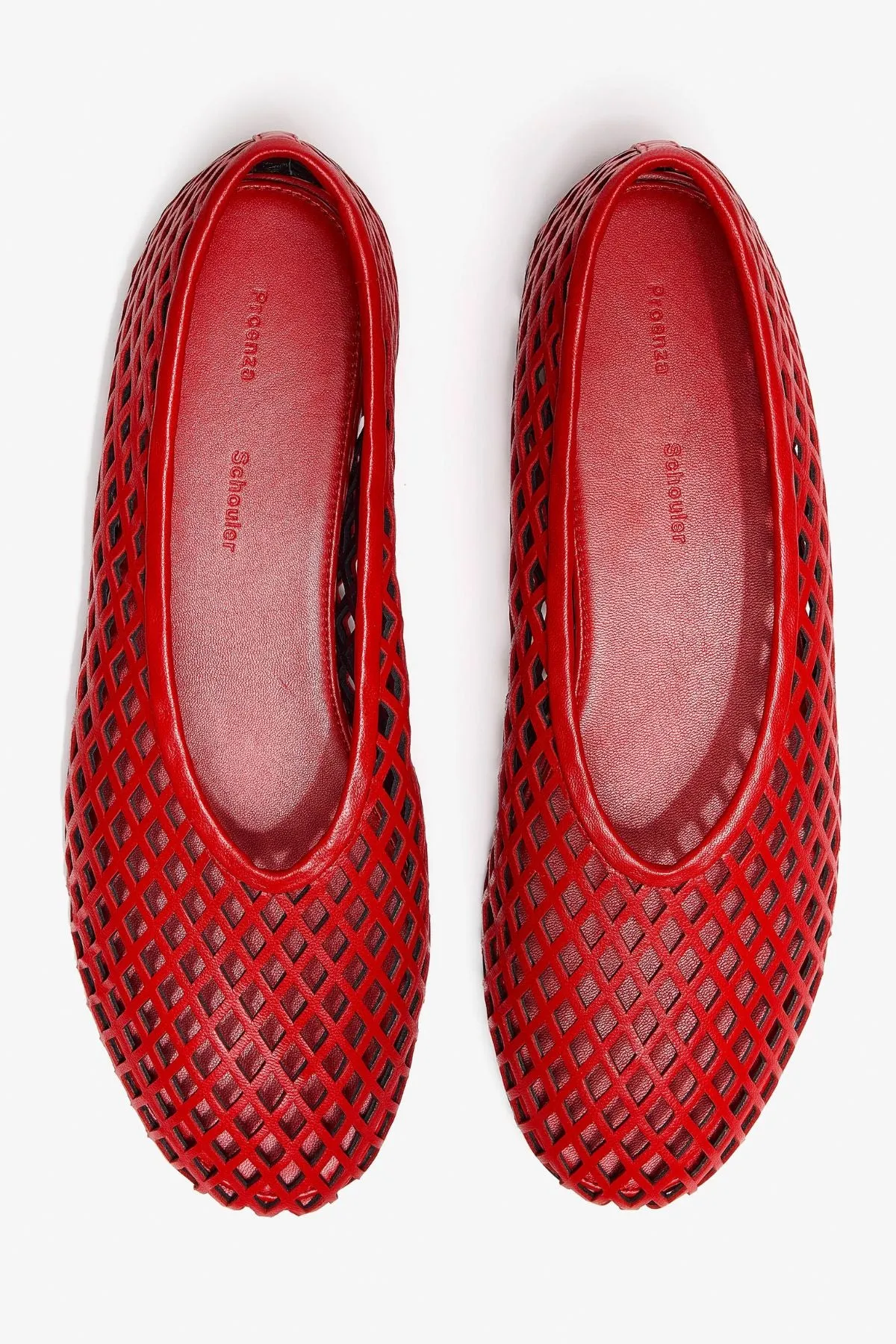 Proenza Schouler Tee Perforated Ballerina Flats - Red