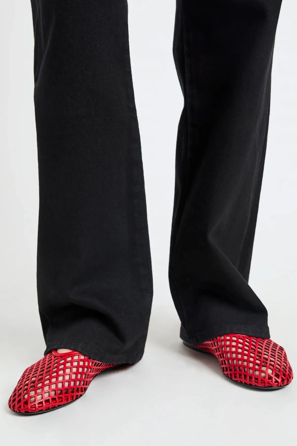 Proenza Schouler Tee Perforated Ballerina Flats - Red