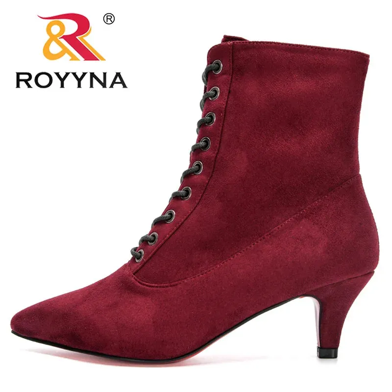 ROYYNA Retro Lace-Up Ankle Boots