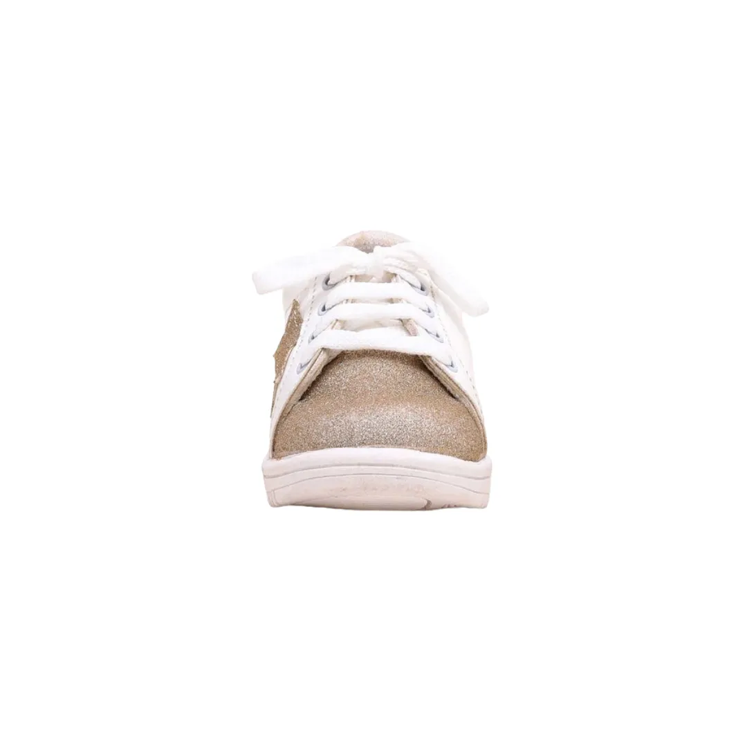 Sparkling Star Kids' Sneakers - White & Gold