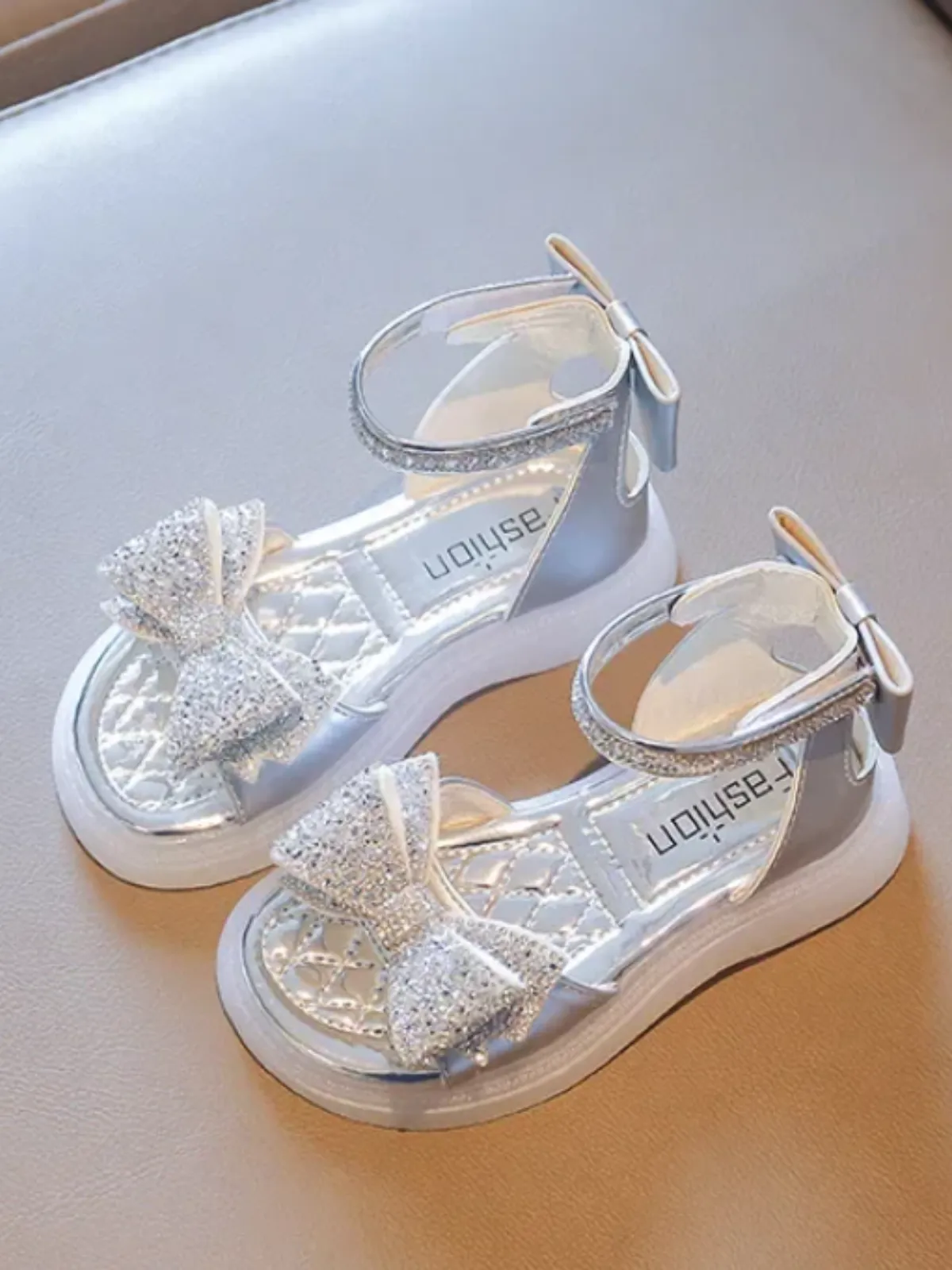 Sparkly Girls' Bow-Knot Glitter Sandals By Liv and Mia