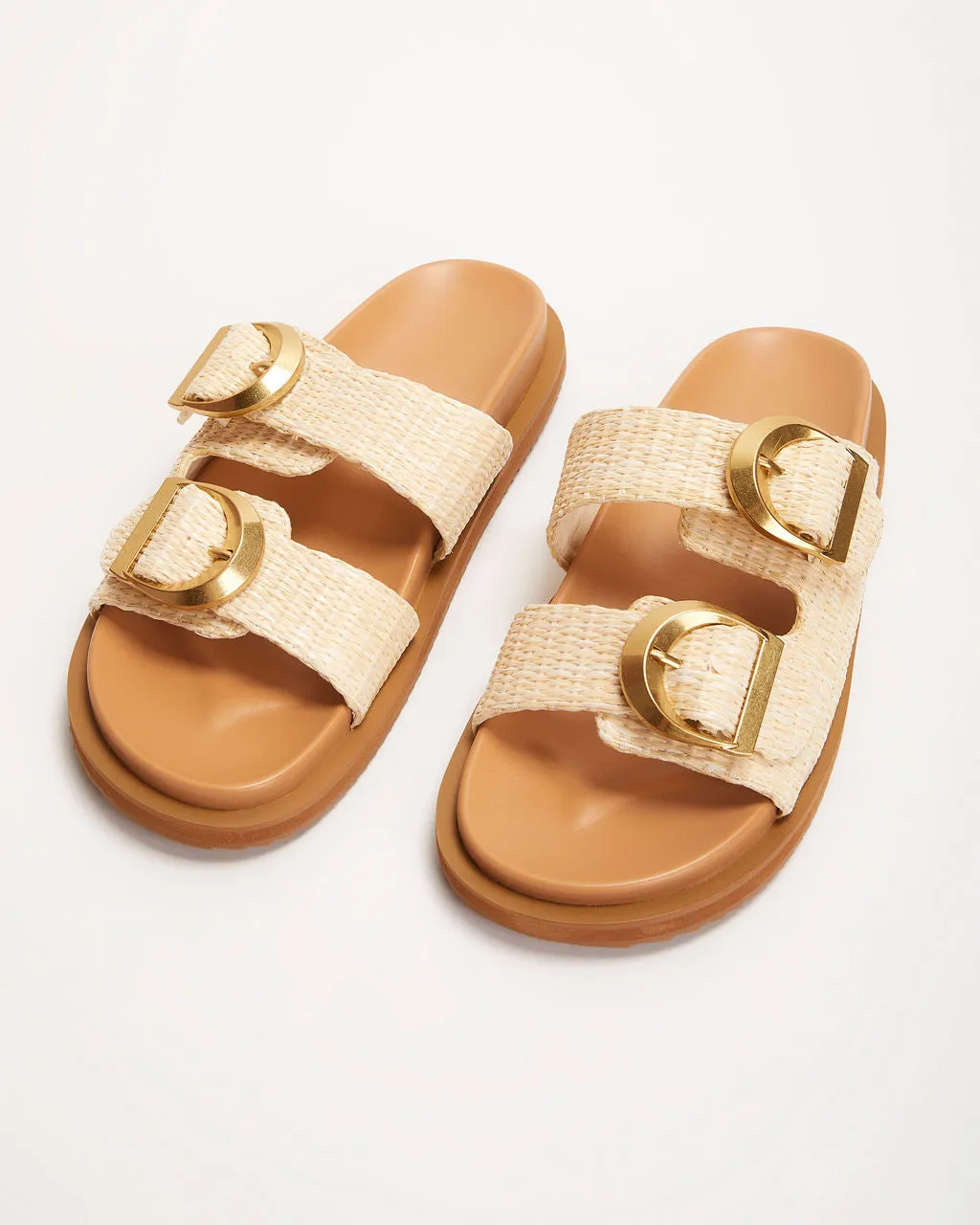 Tayo Raffia Flat Sandals