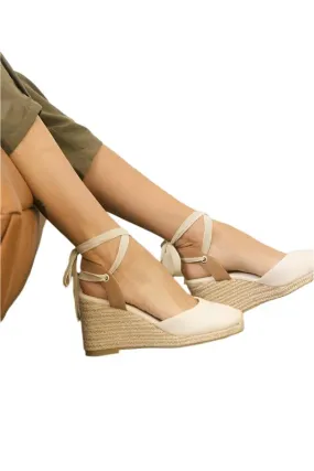 TEEK - D-ALONDRA-ESPADRILLE LACE UP WEDGE SANDALS