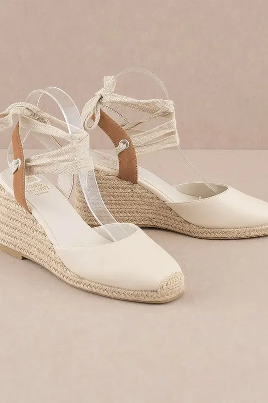 TEEK - D-ALONDRA-ESPADRILLE LACE UP WEDGE SANDALS