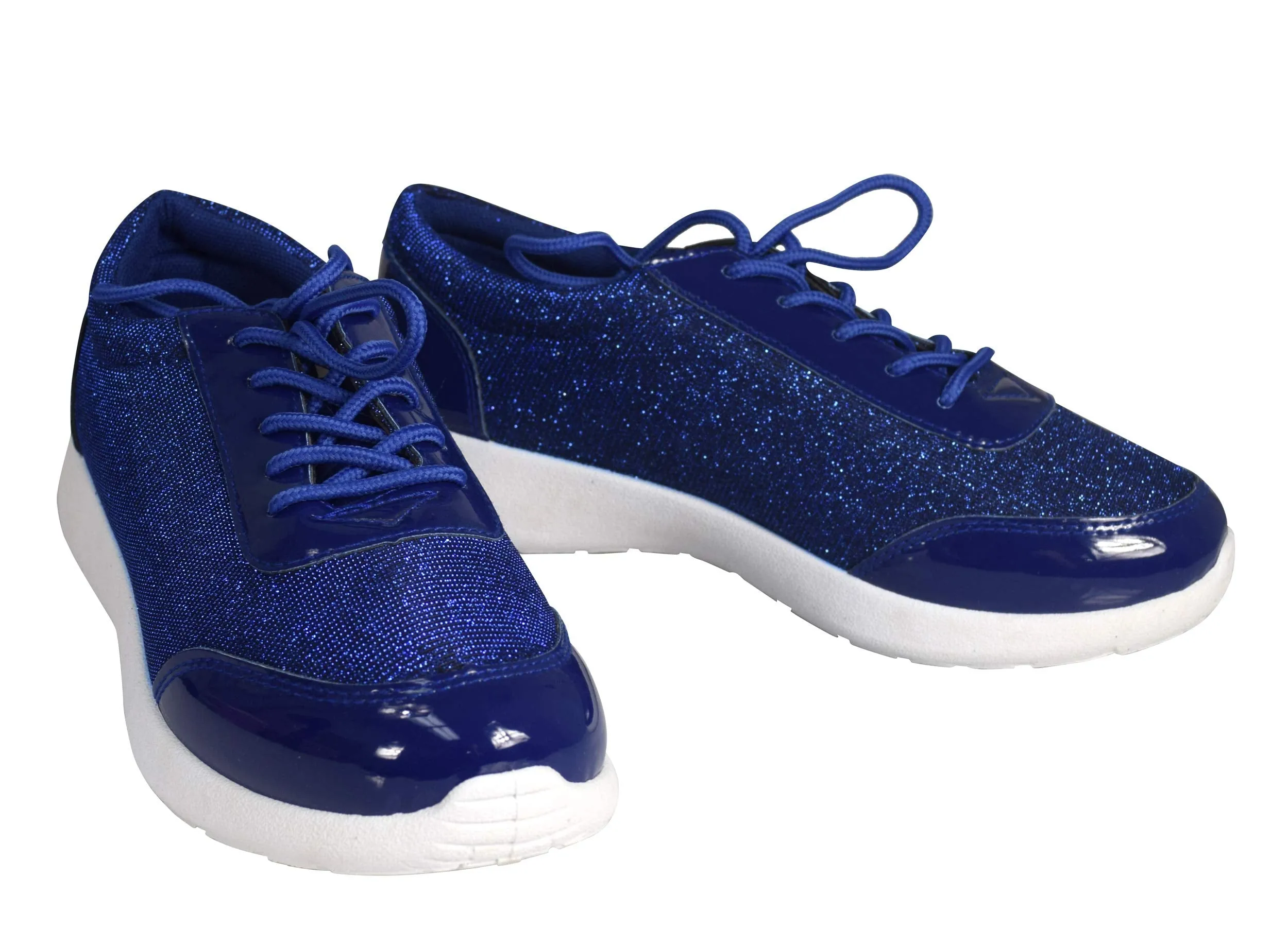 Women’s Sparkling Glitter Lace Up Platform Elastic Sneakers